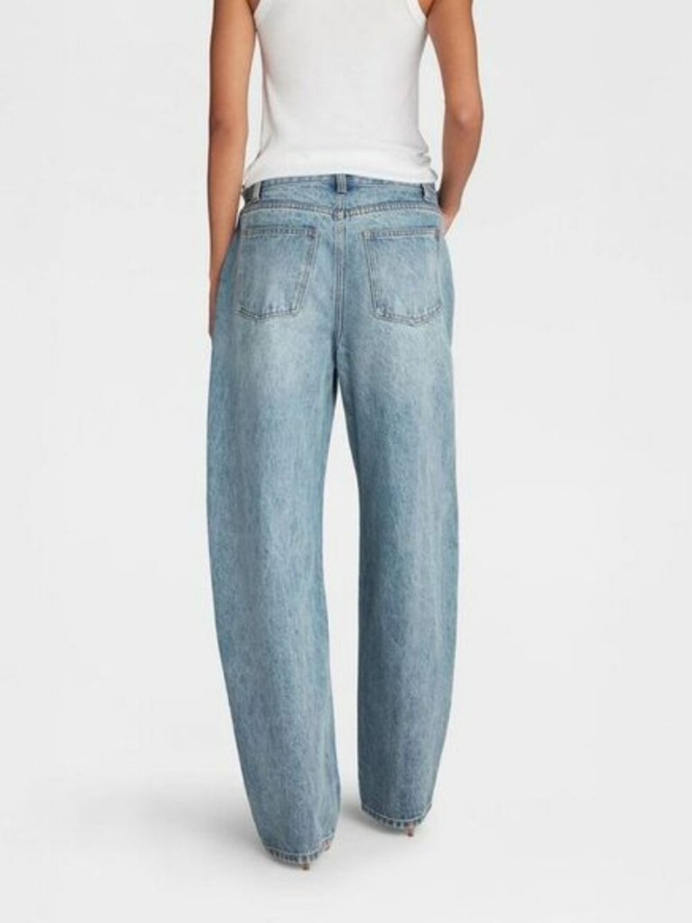 KBB by Kahlana -  Women's Mid-Rise Barrel Leg 'The Ly Blue Denim